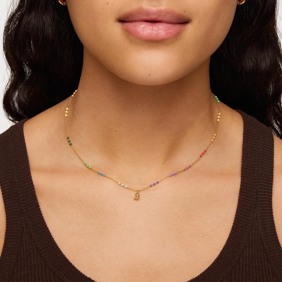 collana bold bear in argento vermeil con smalto