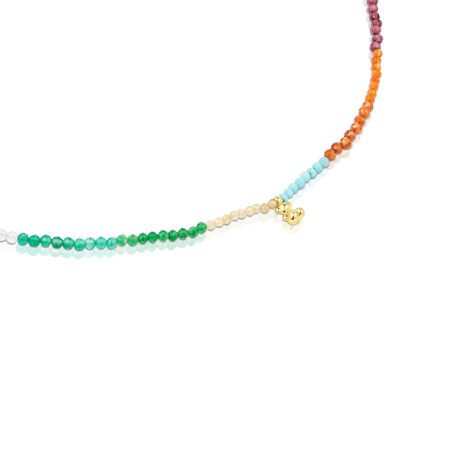collana bold bear in argento vermeil con pietre preziose