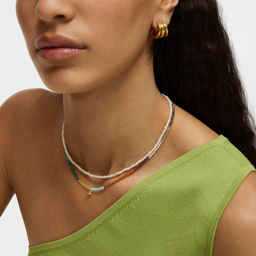 collana bold bear in argento vermeil con pietre preziose