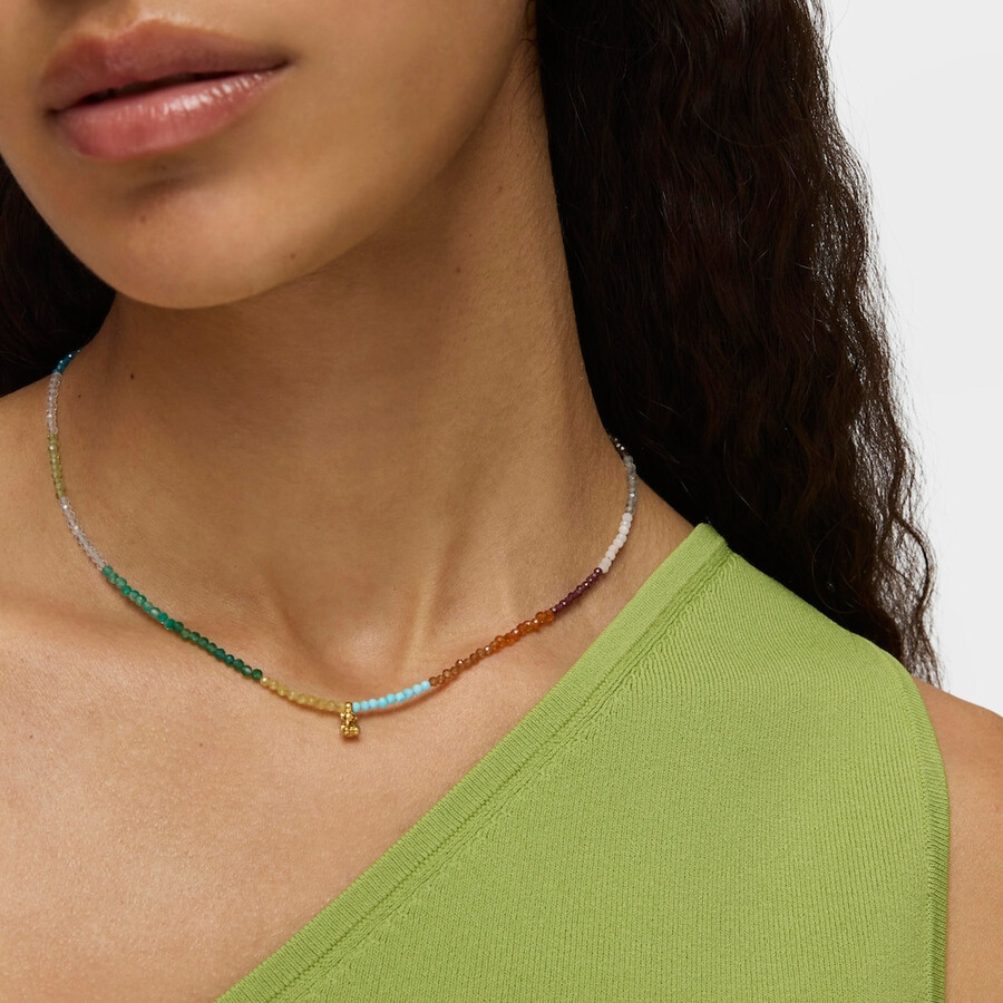 collana bold bear in argento vermeil con pietre preziose