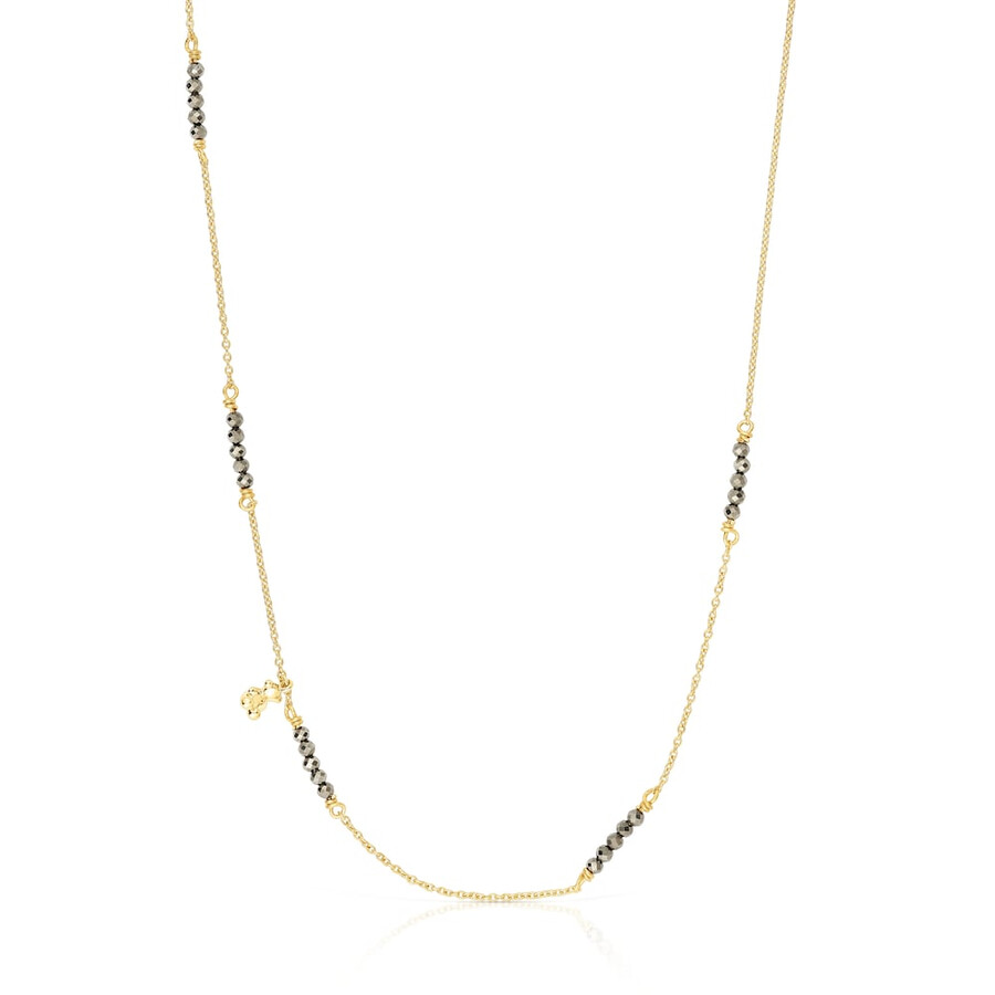 collana bold bear in argento vermeil con pirite