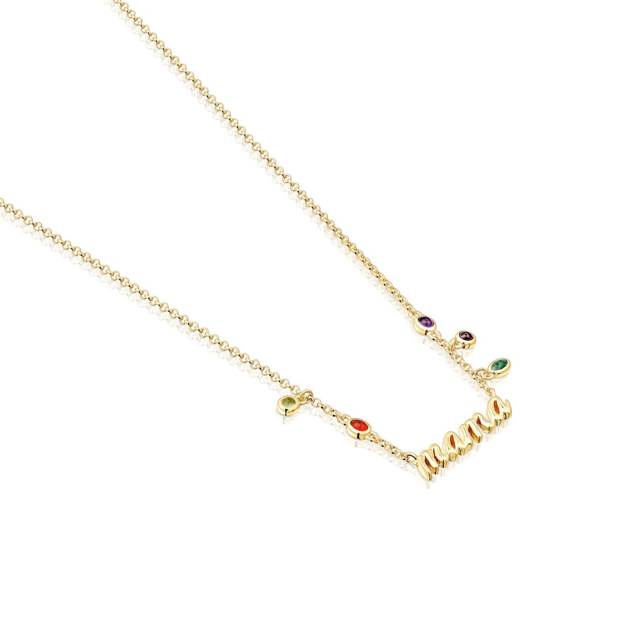 collana mama in argento vermeil con pietre preziose tous mama