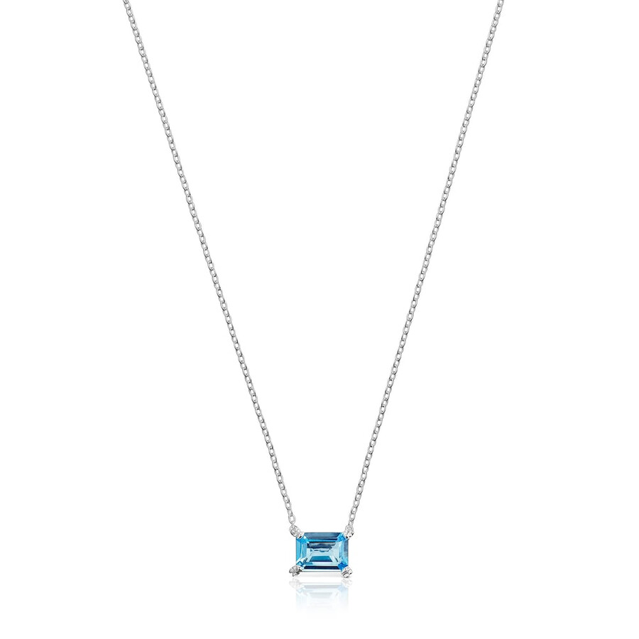 collana con pillole color argento e topazio