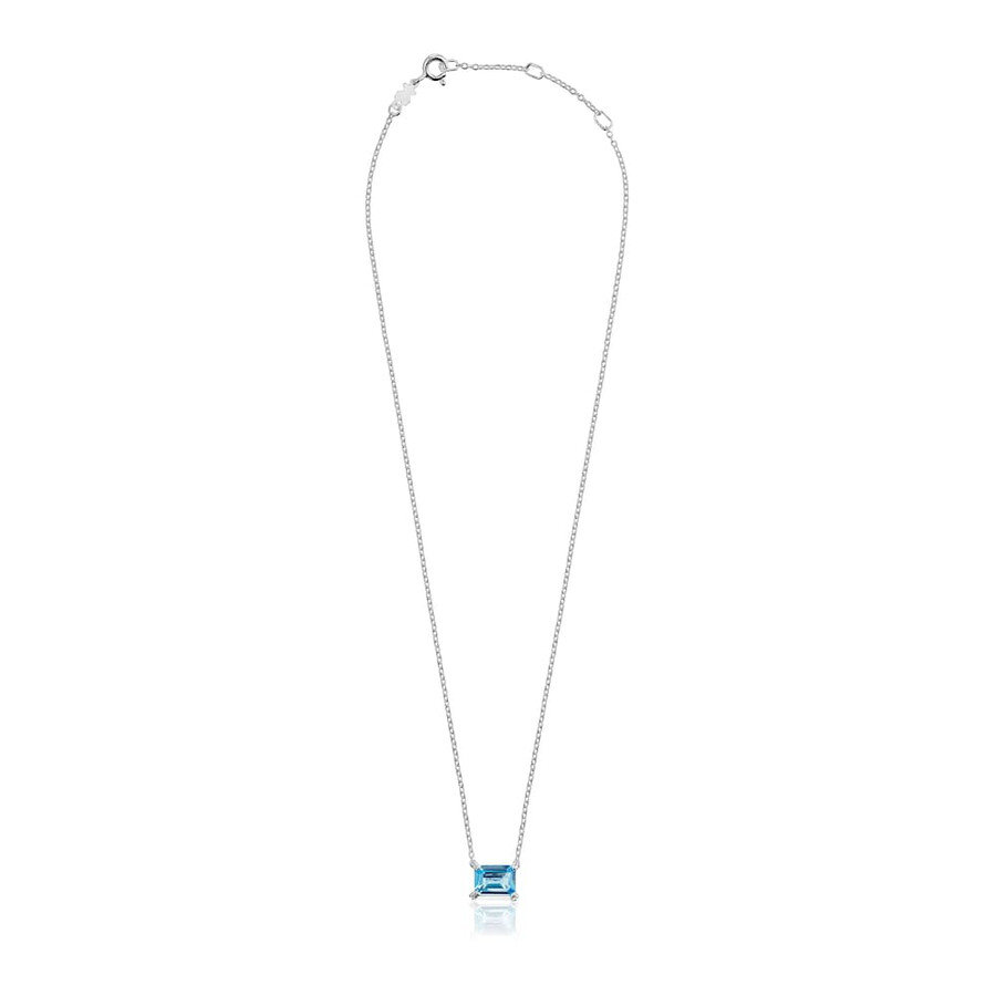collana con pillole color argento e topazio