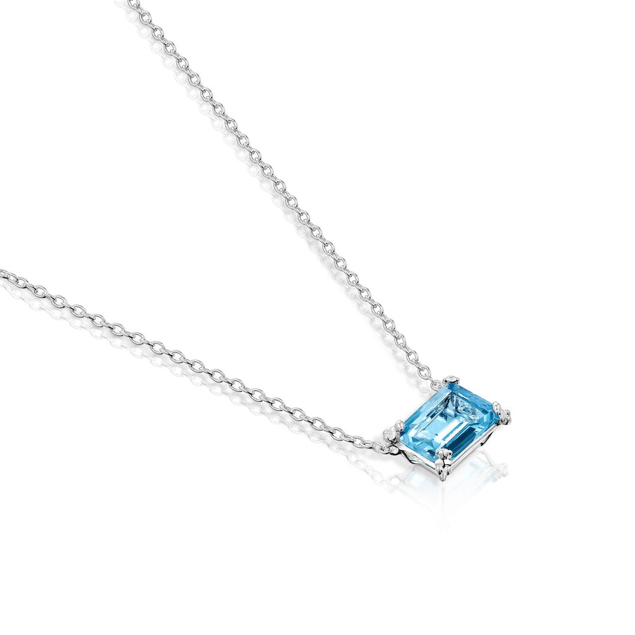 collana con pillole color argento e topazio