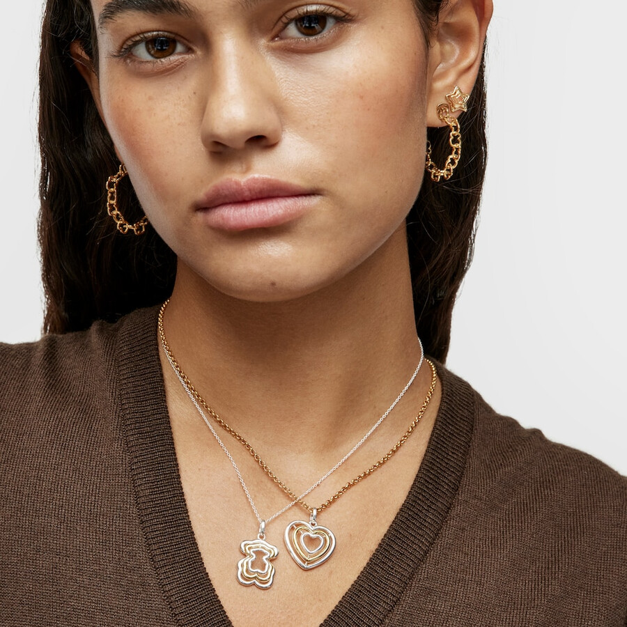 collana con orsetto bickie bicolore triplo