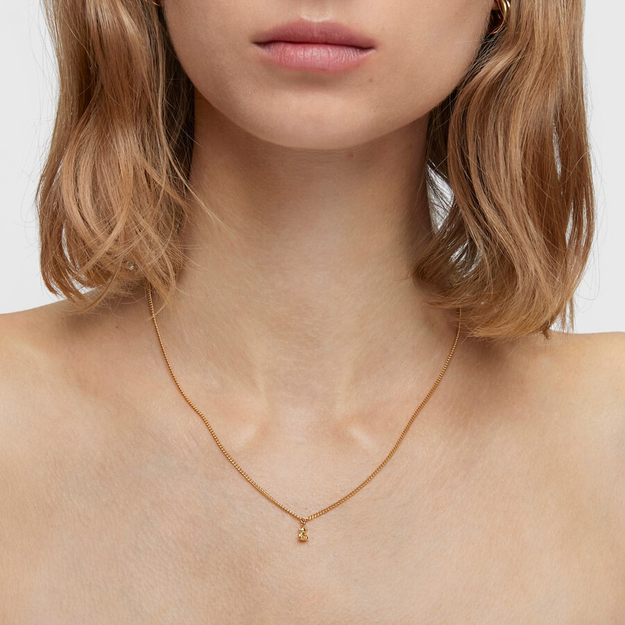collana corta con placcatura in oro 18kt su argento bold bear