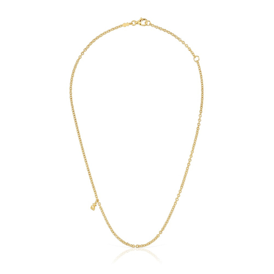 collana corta con placcatura in oro 18kt su argento e anelli rotondi bold bear