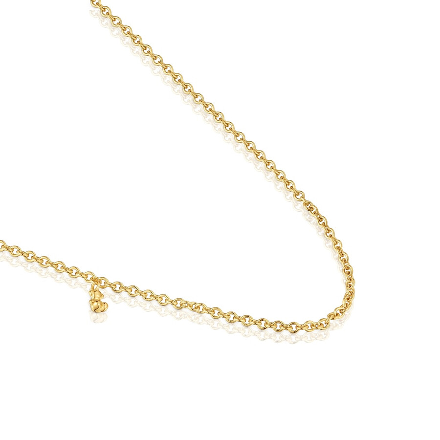 collana corta con placcatura in oro 18kt su argento e anelli rotondi bold bear