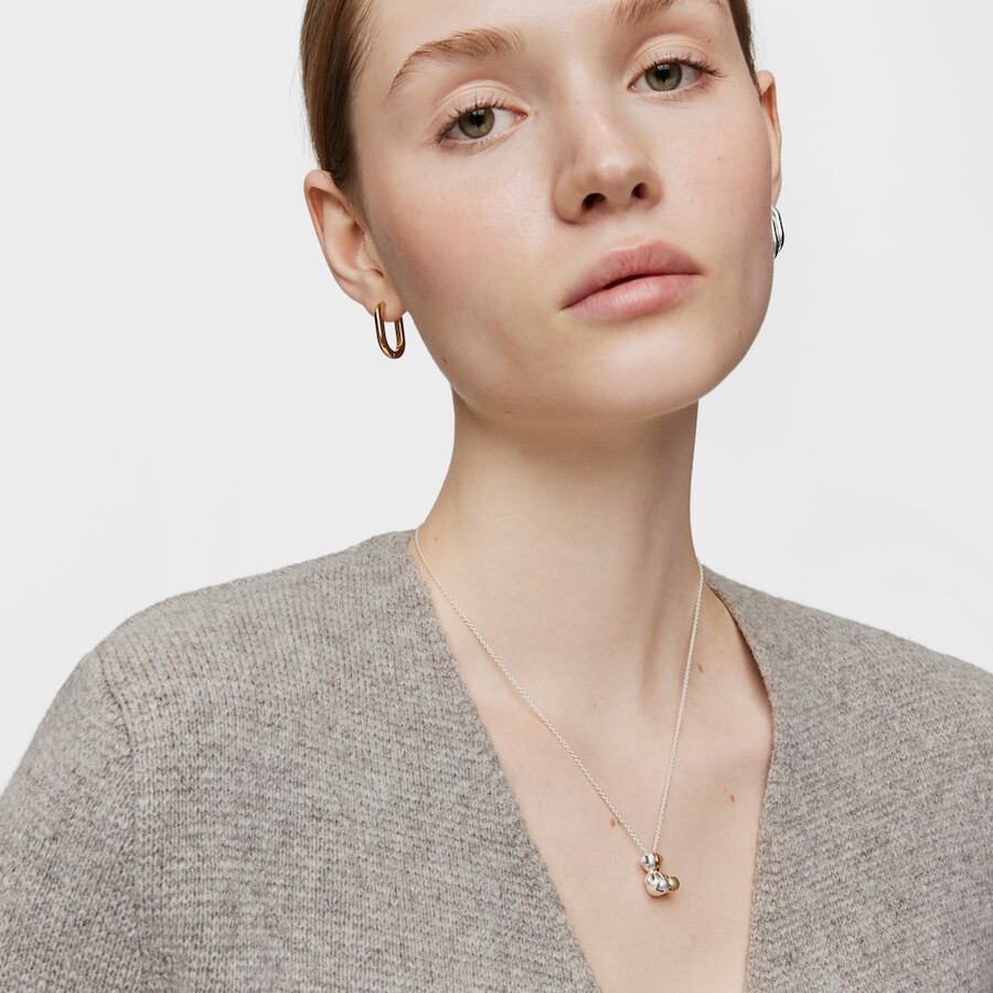 collana corta bicolore con orsetto doppia la mia altra metà