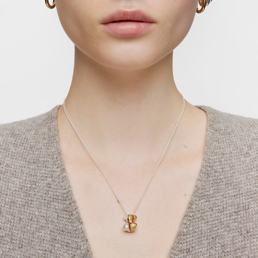 collana corta bicolore con orsetto doppia la mia altra metà