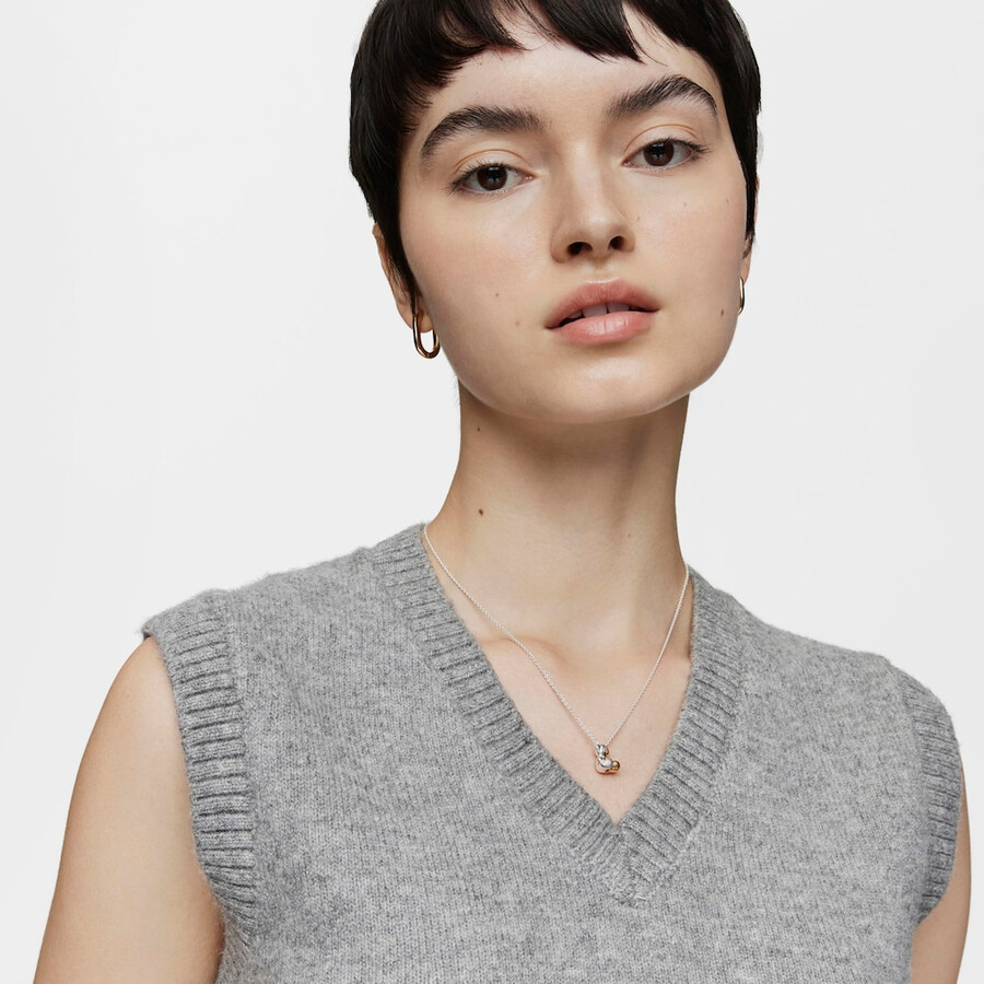collana doppia corta bicolore con orsetto la mia altra metà