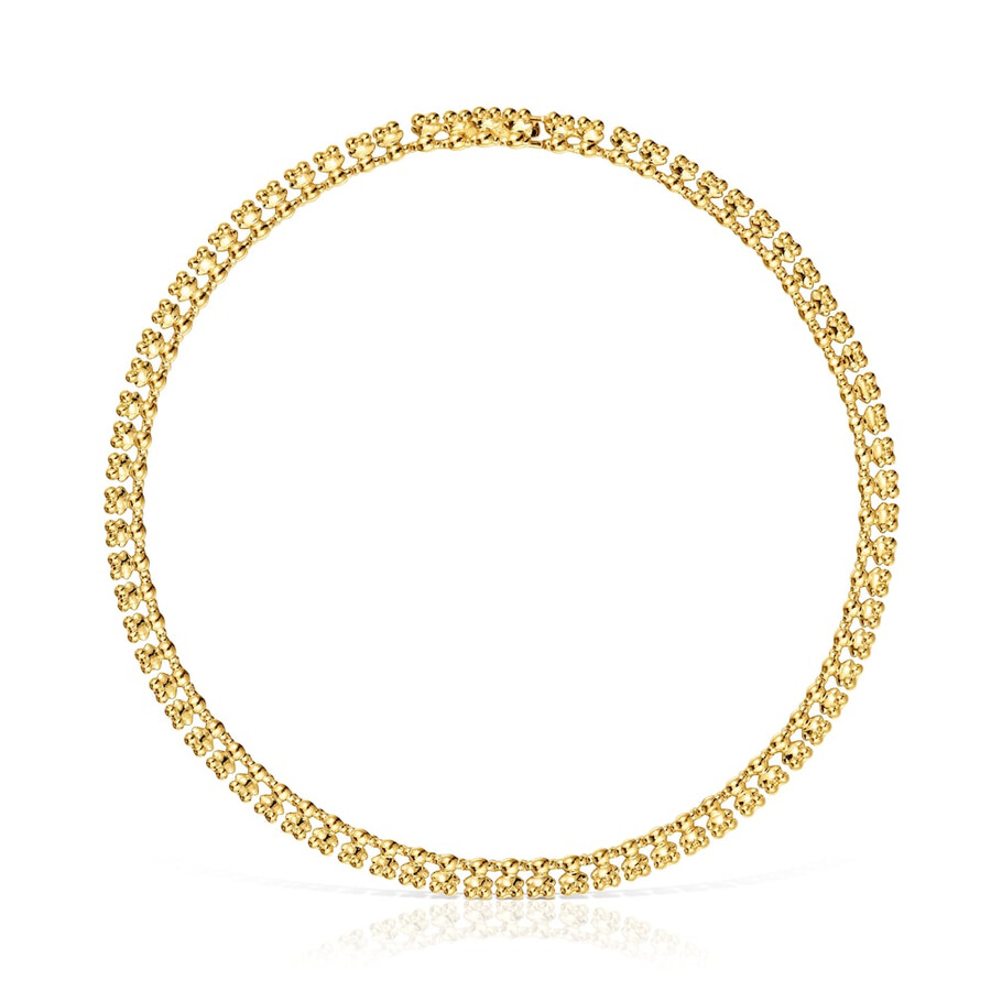 collana corta placcata oro 18 kt su argento con motivi a forma di orso bold bear