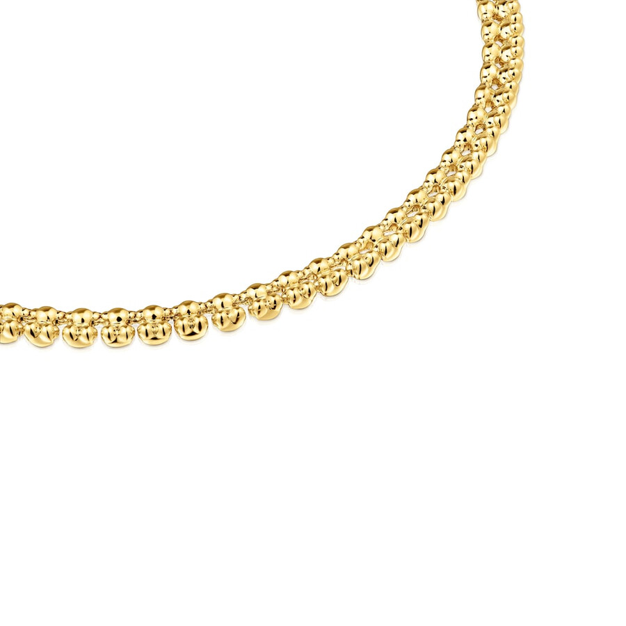 collana corta placcata oro 18 kt su argento con motivi a forma di orso bold bear