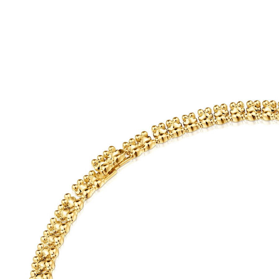 collana corta placcata oro 18 kt su argento con motivi a forma di orso bold bear