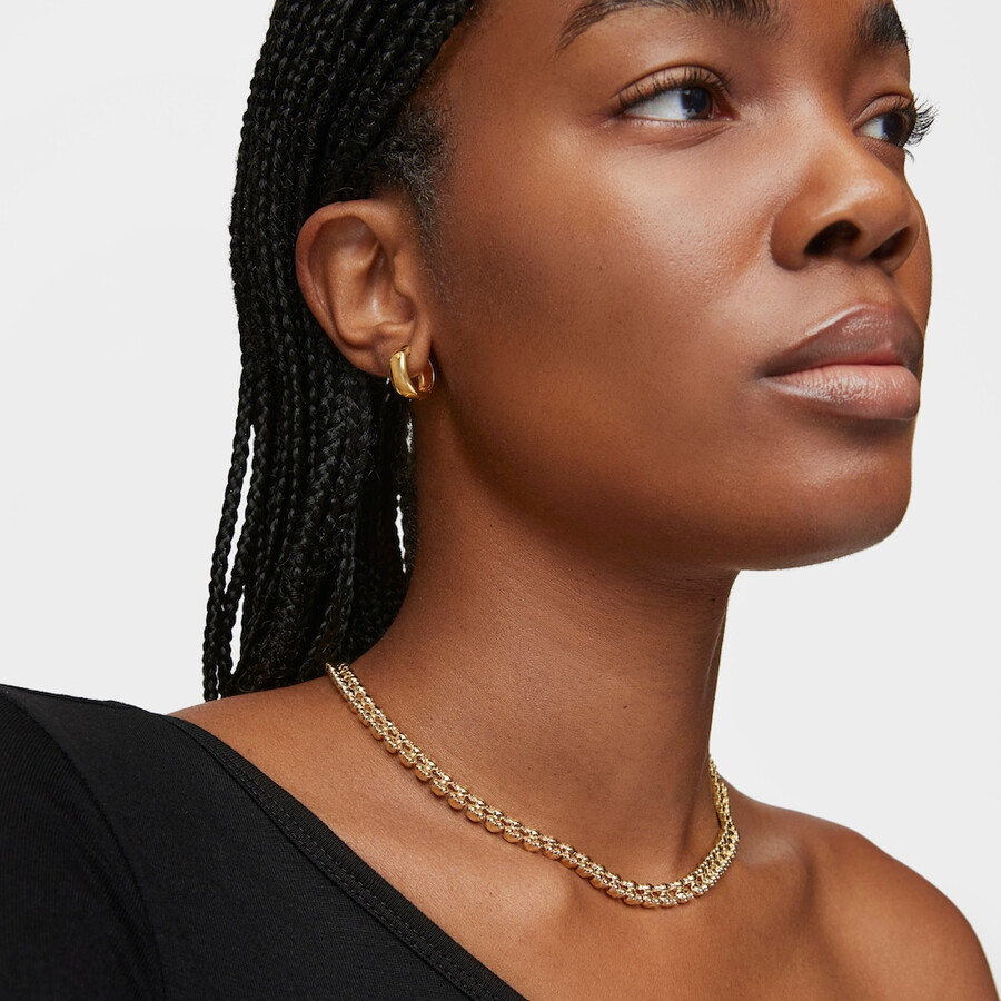 collana corta placcata oro 18 kt su argento con motivi a forma di orso bold bear