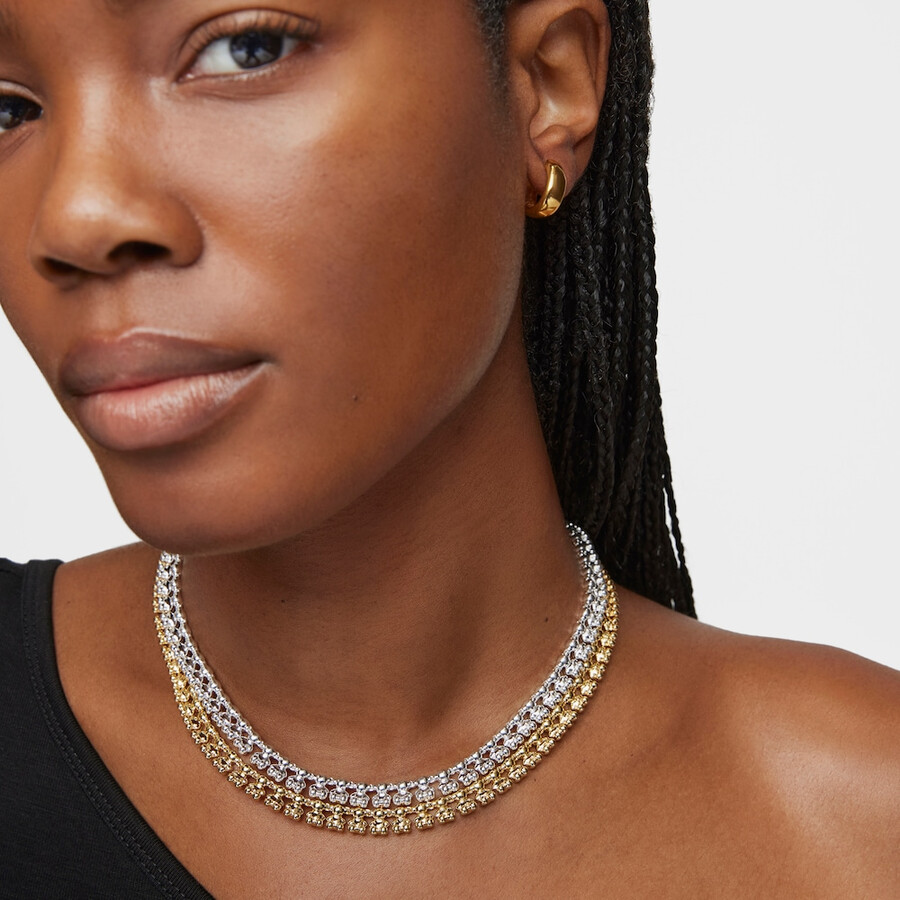 collana corta placcata oro 18 kt su argento con motivi a forma di orso bold bear