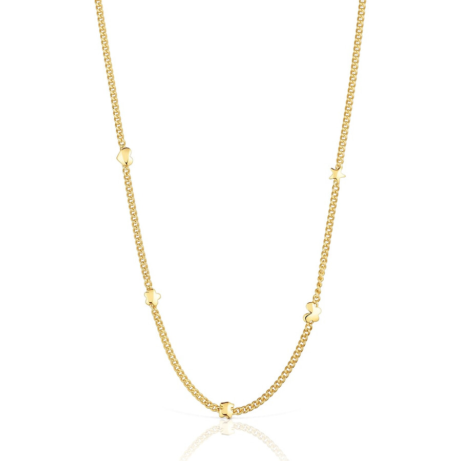 collana corta placcata in oro 18kt su argento con motivi bold motif