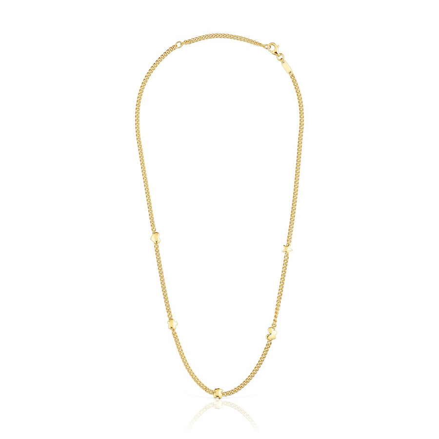 collana corta placcata in oro 18kt su argento con motivi bold motif