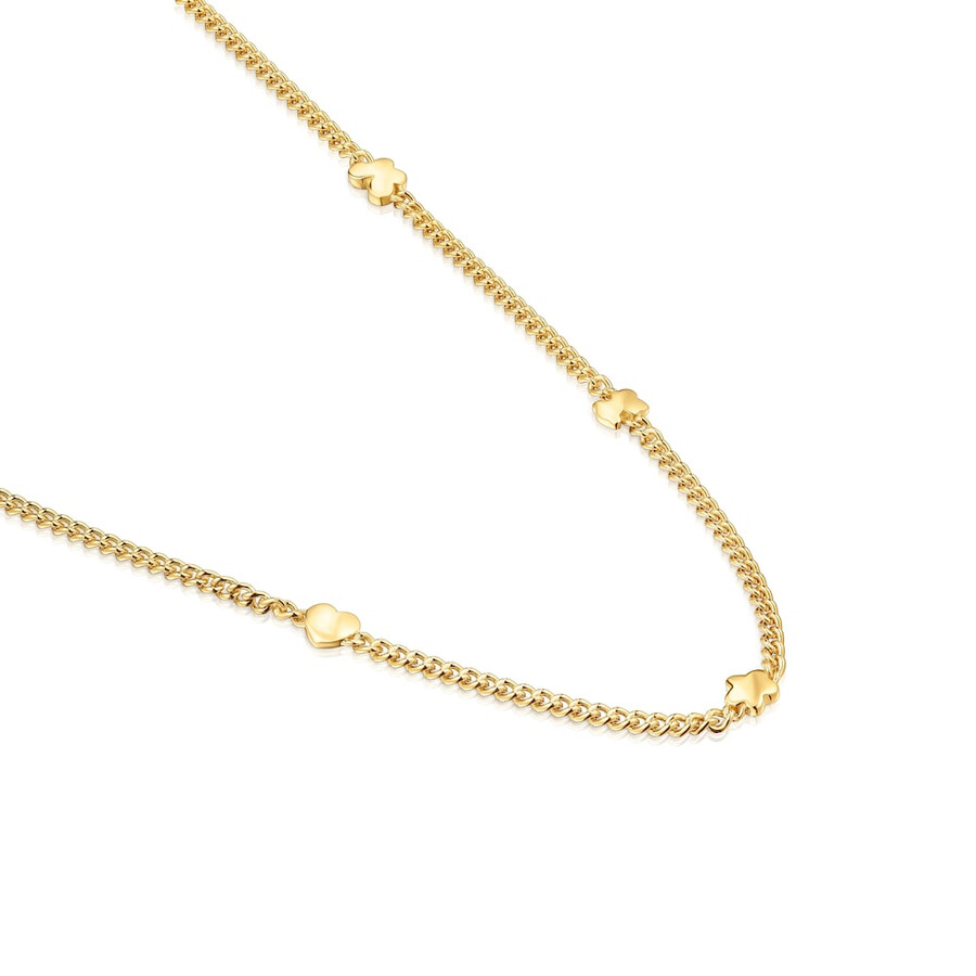 collana corta placcata in oro 18kt su argento con motivi bold motif