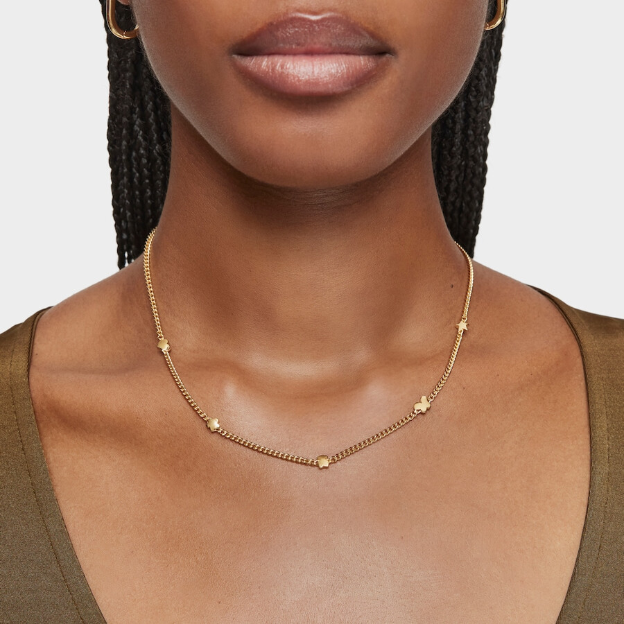 collana corta placcata in oro 18kt su argento con motivi bold motif