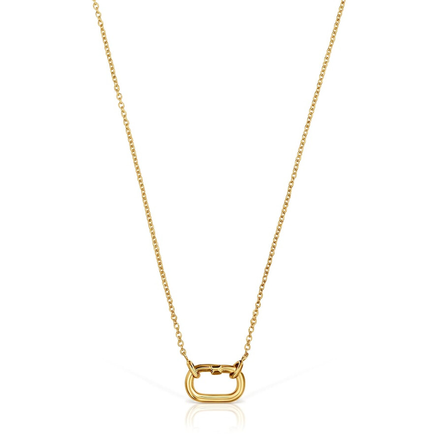 collana corta con placcatura in oro 18kt su argento con anello hold oval