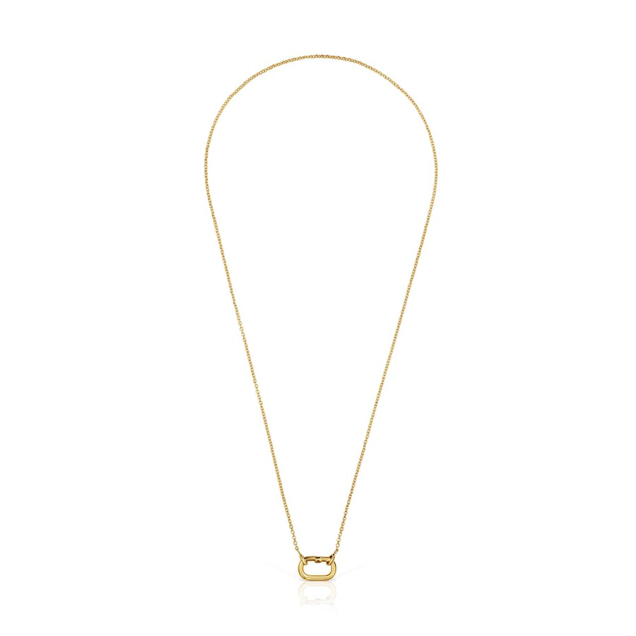 collana corta con placcatura in oro 18kt su argento con anello hold oval