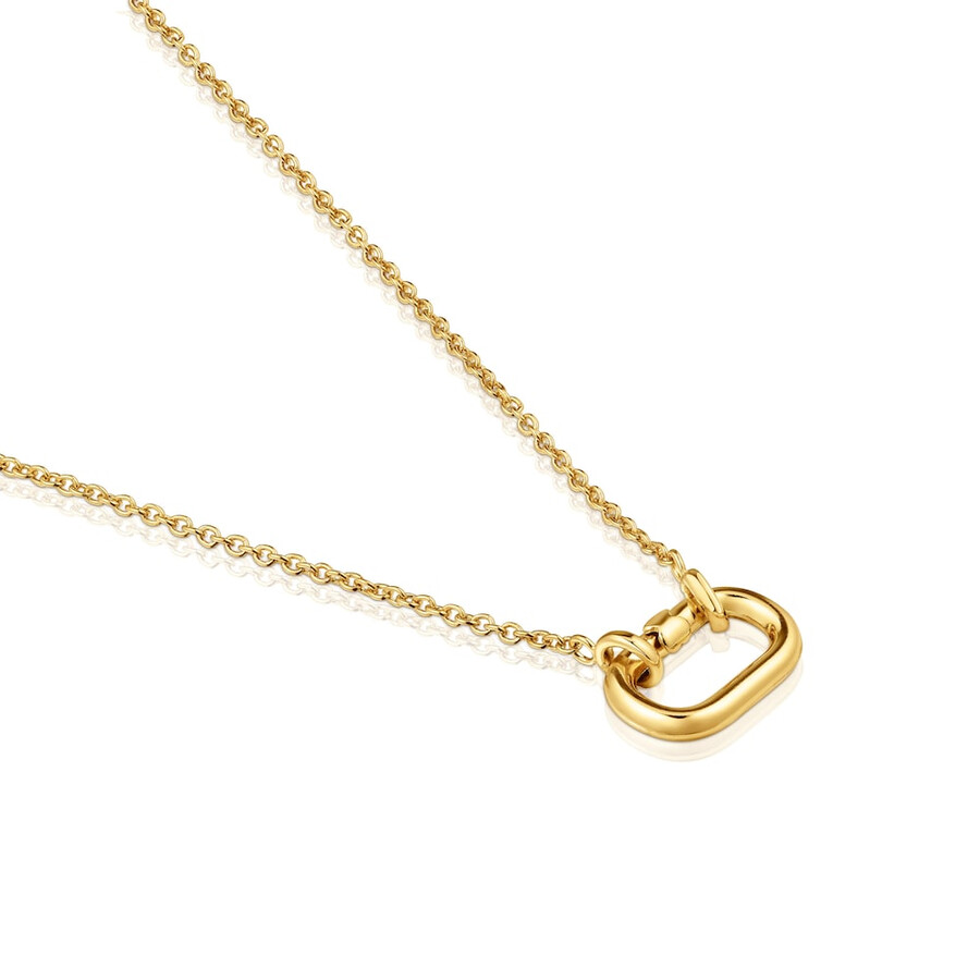 collana corta con placcatura in oro 18kt su argento con anello hold oval