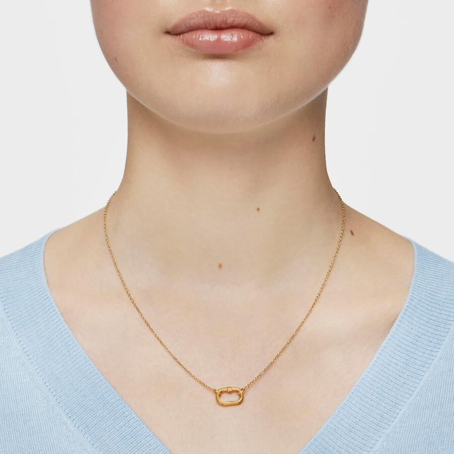collana corta con placcatura in oro 18kt su argento con anello hold oval