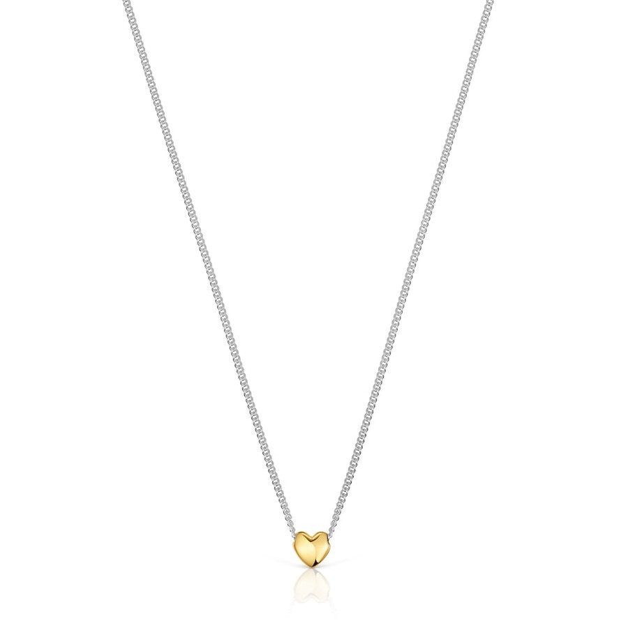 collana corta bicolore a forma di cuore la mia altra metà