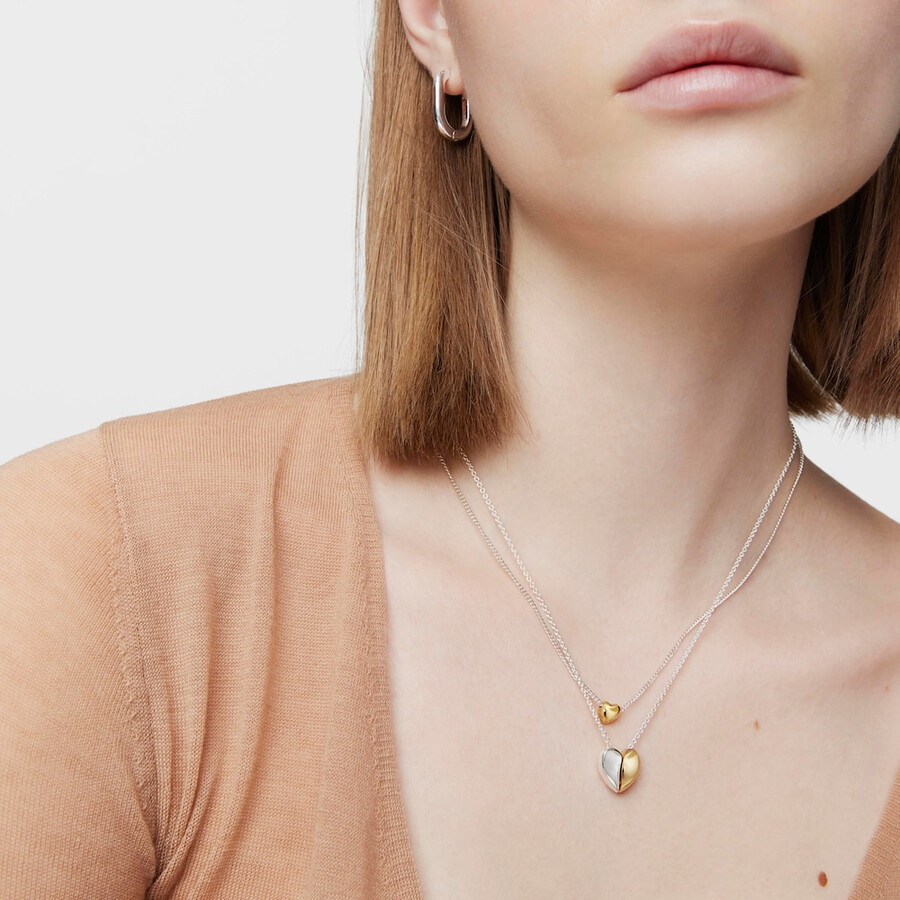 collana corta bicolore a forma di cuore la mia altra metà