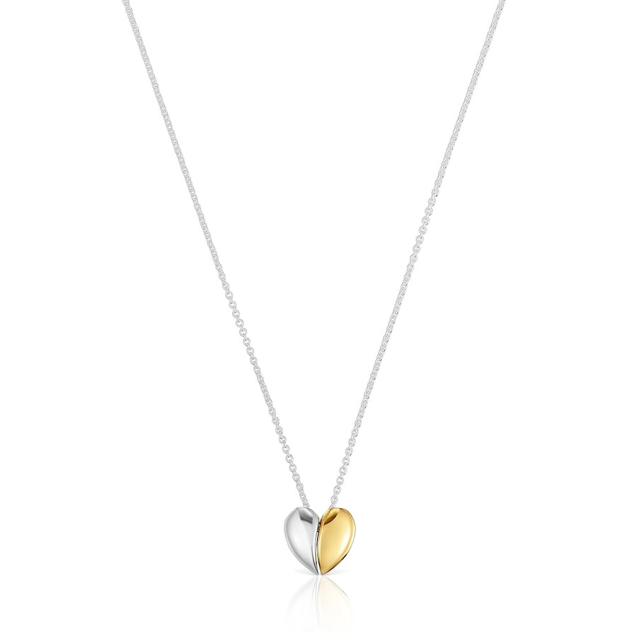 collana corta a due colori con cuore doppio la mia altra metà