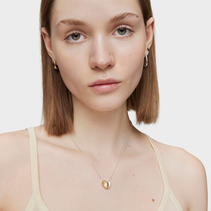 collana corta a due colori con cuore doppio la mia altra metà