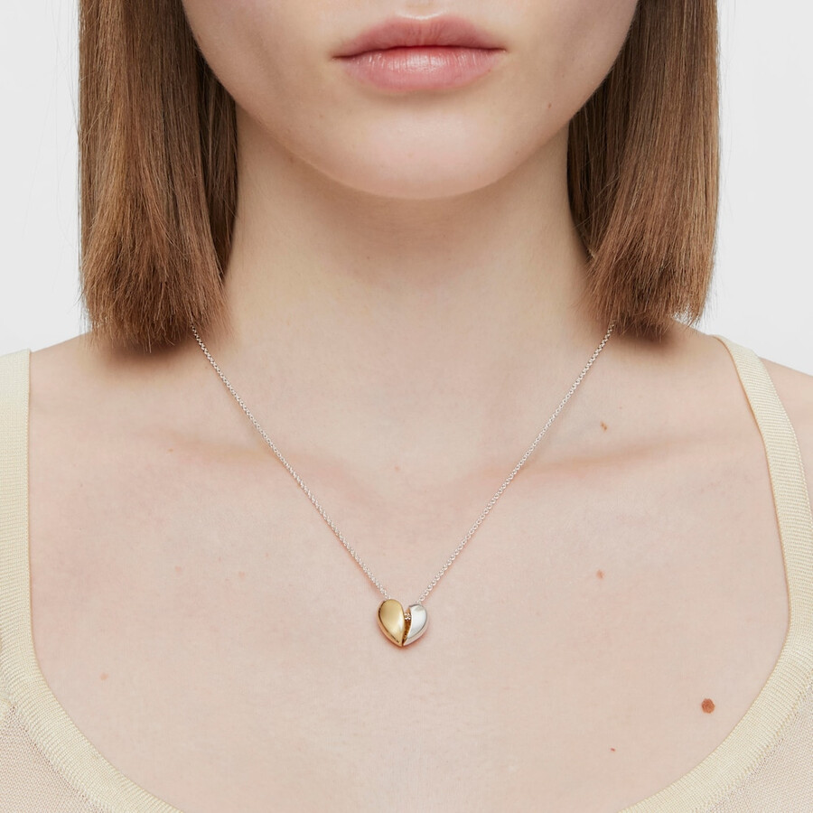 collana corta a due colori con cuore doppio la mia altra metà