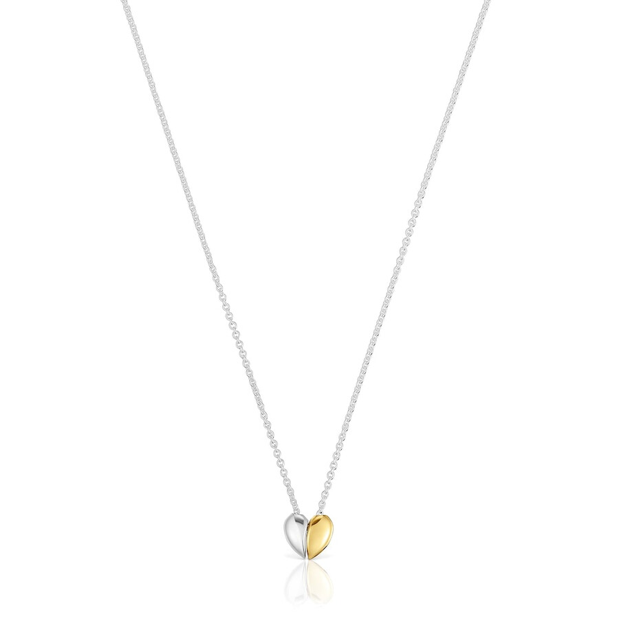 collana corta bicolore con cuore piccolo doppia la mia altra metà