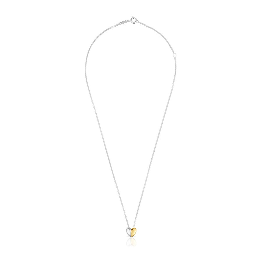 collana corta bicolore con cuore piccolo doppia la mia altra metà
