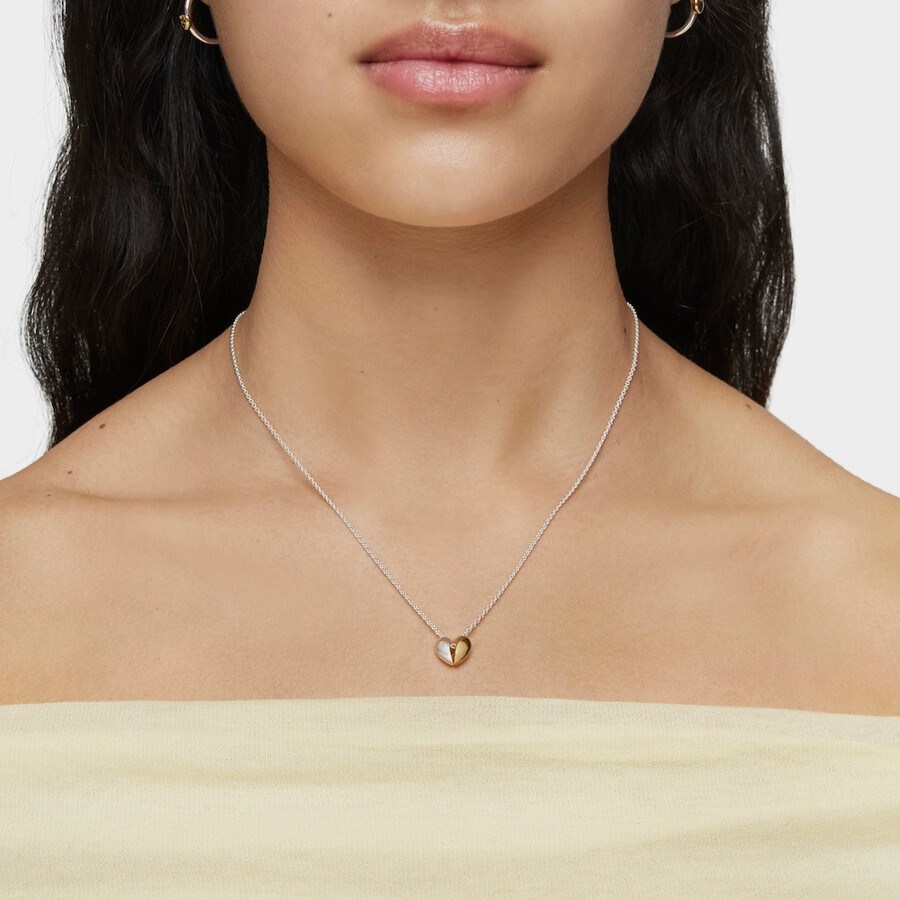 collana corta bicolore con cuore piccolo doppia la mia altra metà