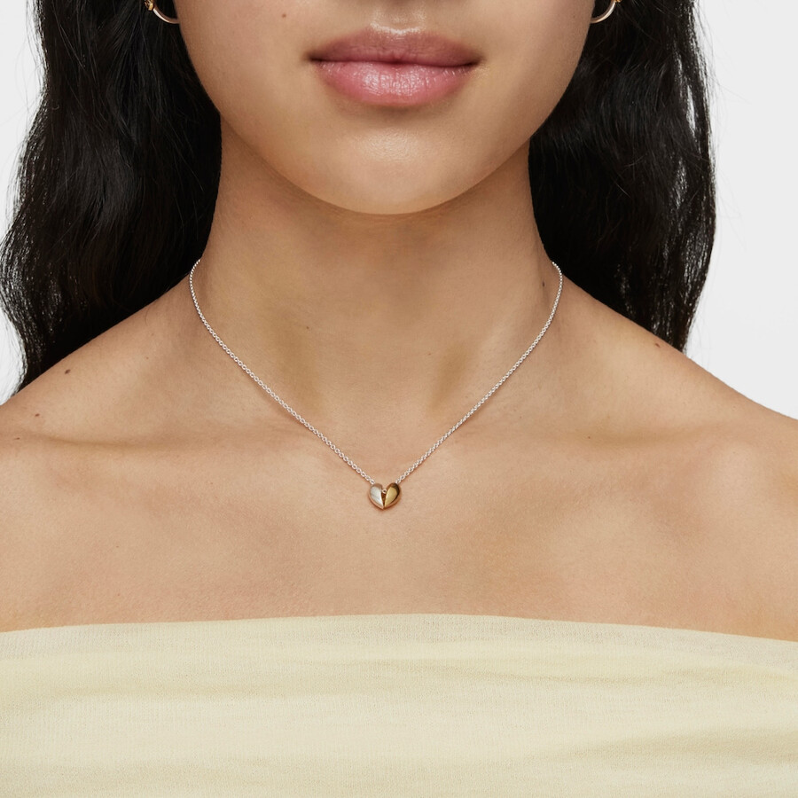 collana corta bicolore con cuore piccolo doppia la mia altra metà