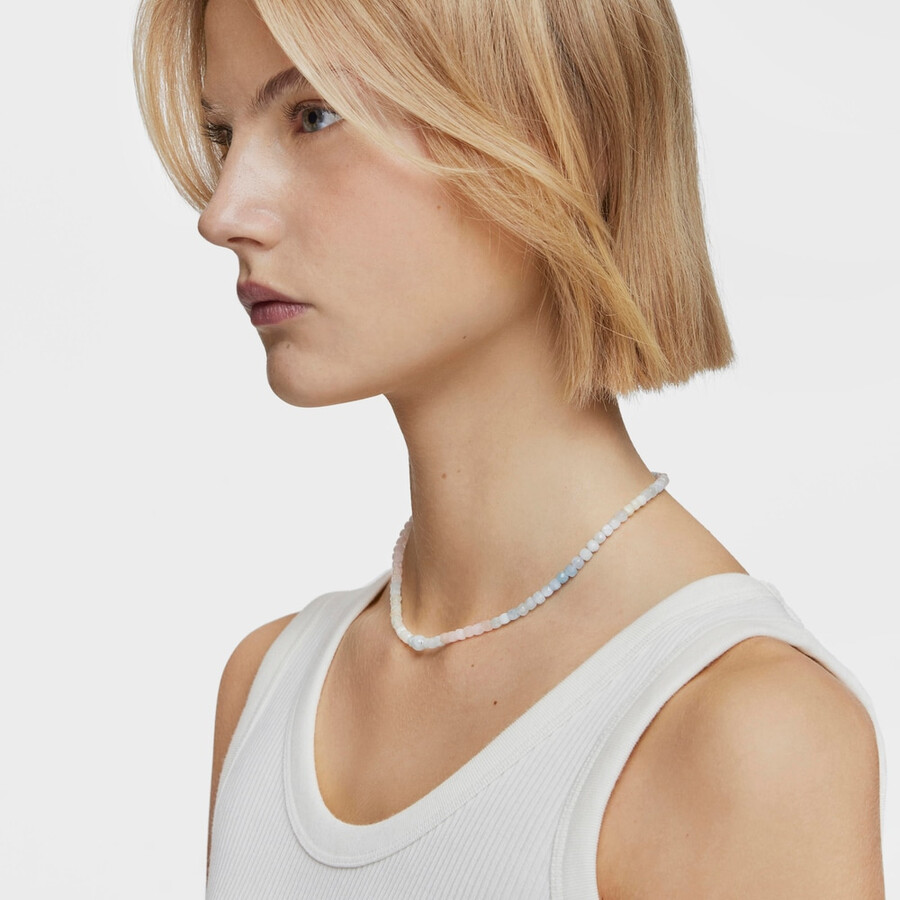 collana corta in argento con berillio multicolore colori base