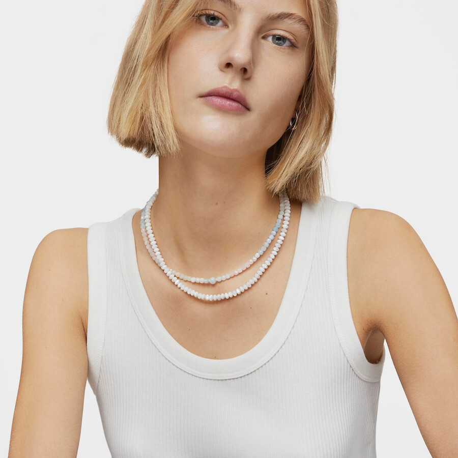 collana corta in argento con berillio multicolore colori base