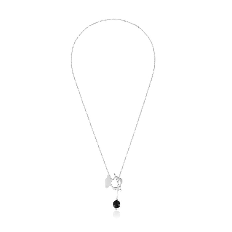 collana corta in argento e onice con orsetto i-bear