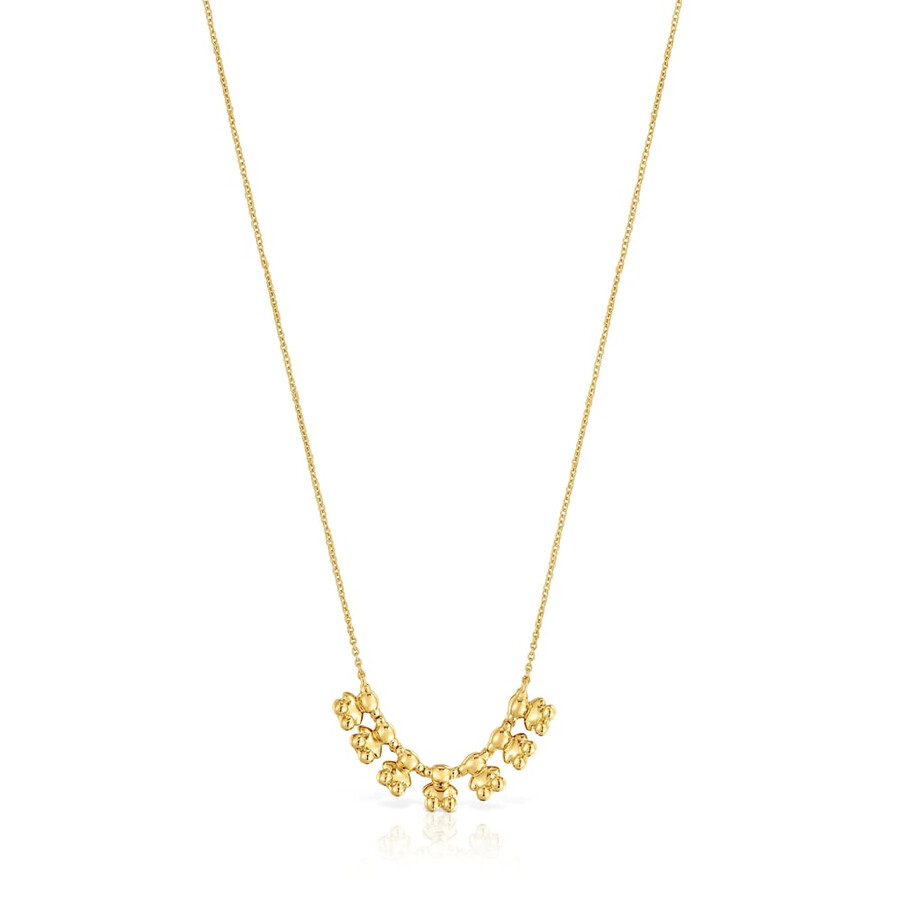 collana corta bold bear con placcatura in oro 18kt su argento e ciondolo