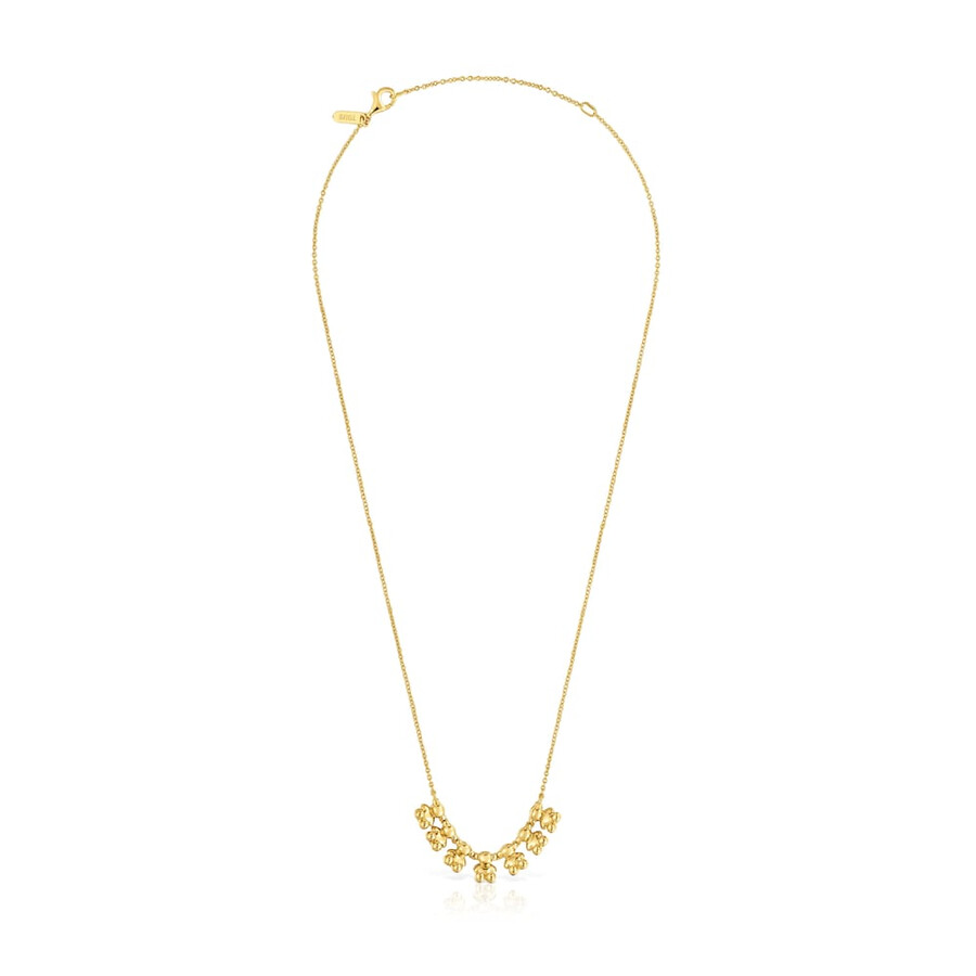 collana corta bold bear con placcatura in oro 18kt su argento e ciondolo