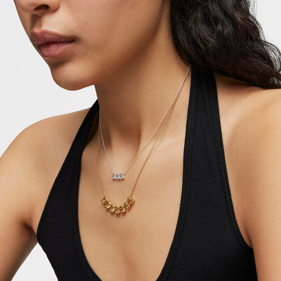 collana corta bold bear con placcatura in oro 18kt su argento e ciondolo