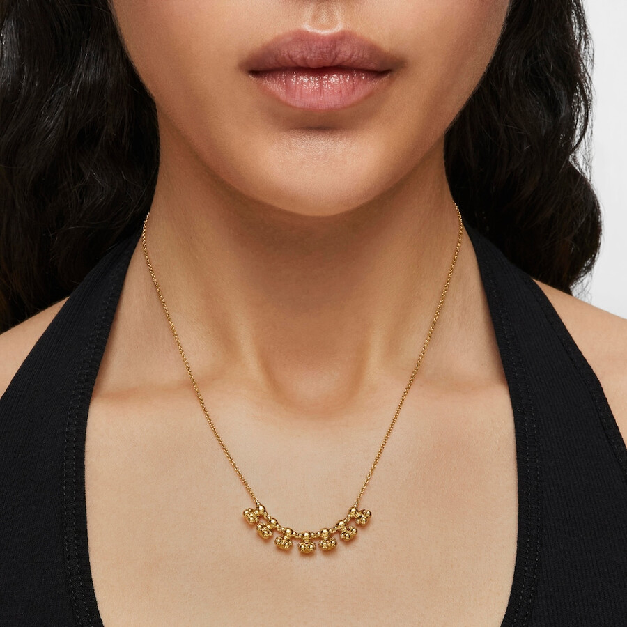 collana corta bold bear con placcatura in oro 18kt su argento e ciondolo