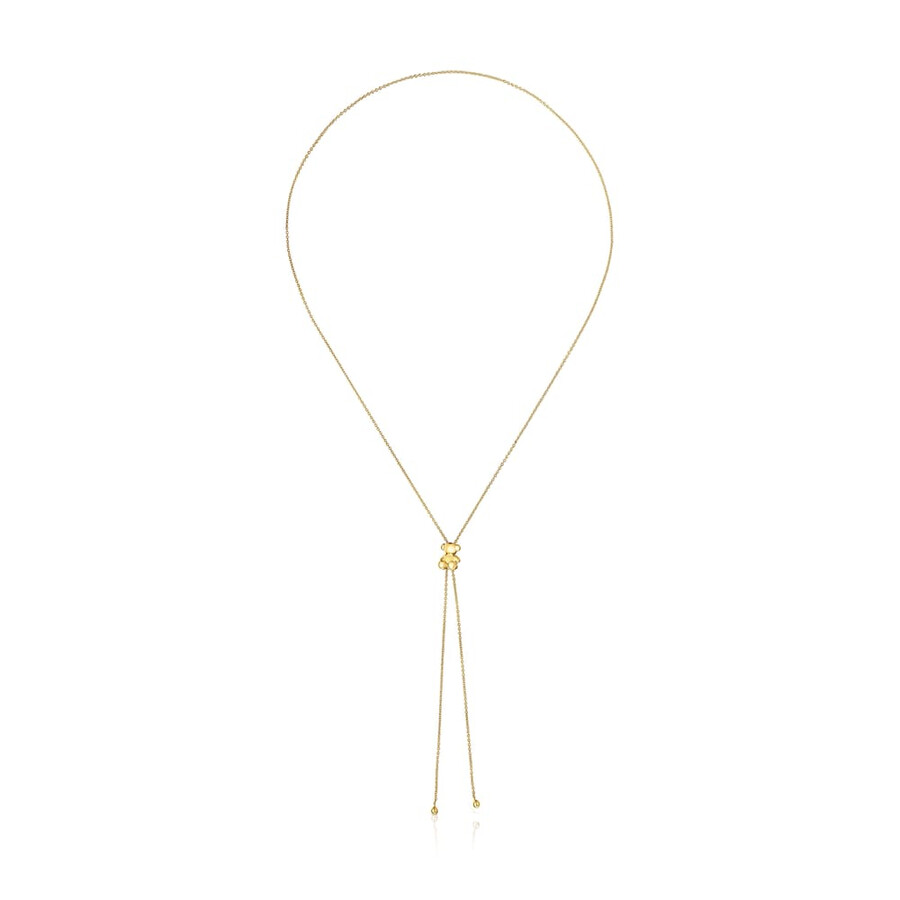 collana media bold bear con placcatura in oro 18kt su argento e motivo a orso