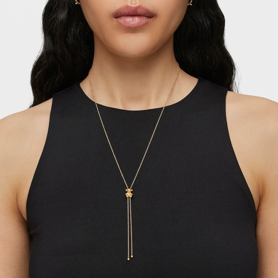 collana media bold bear con placcatura in oro 18kt su argento e motivo a orso