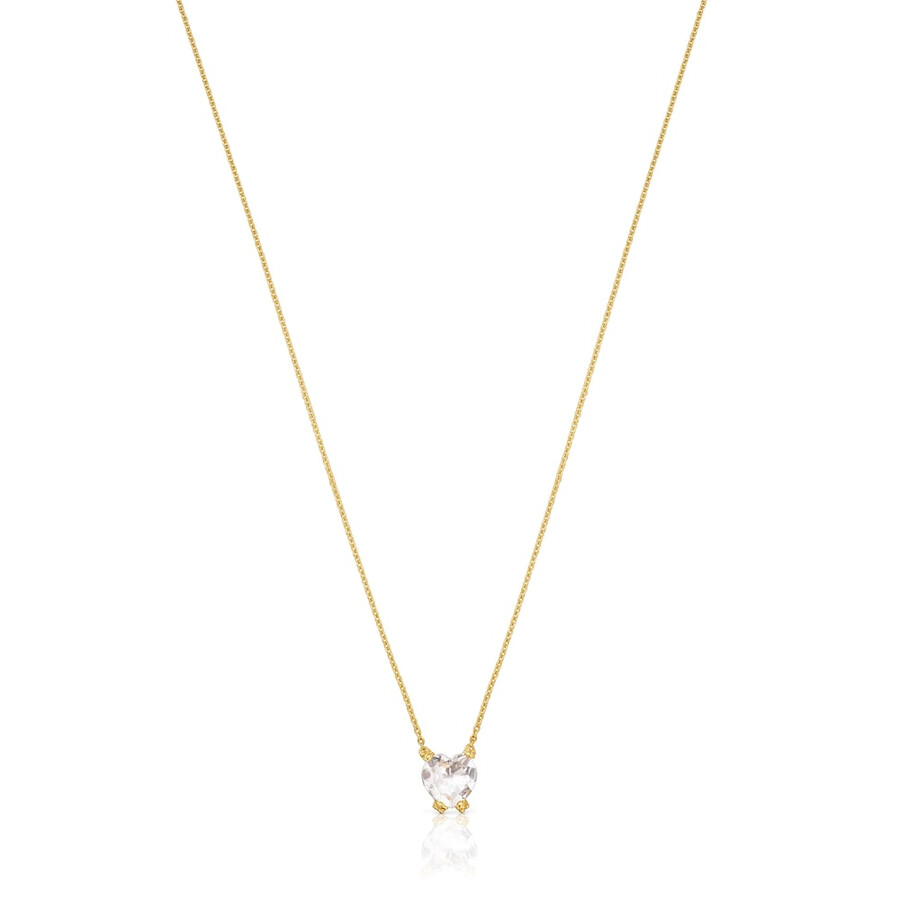 collana corta in oro e quarzo di rocca con pillole di colore