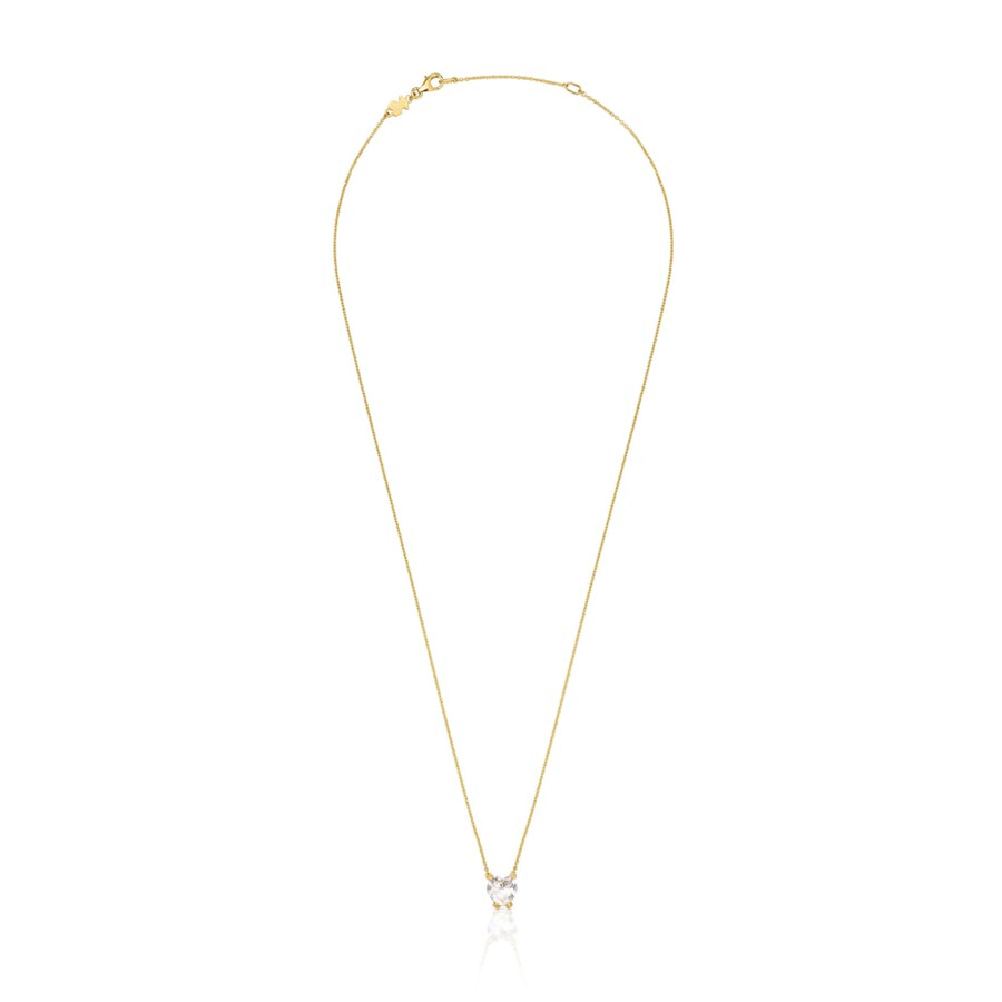 collana corta in oro e quarzo di rocca con pillole di colore