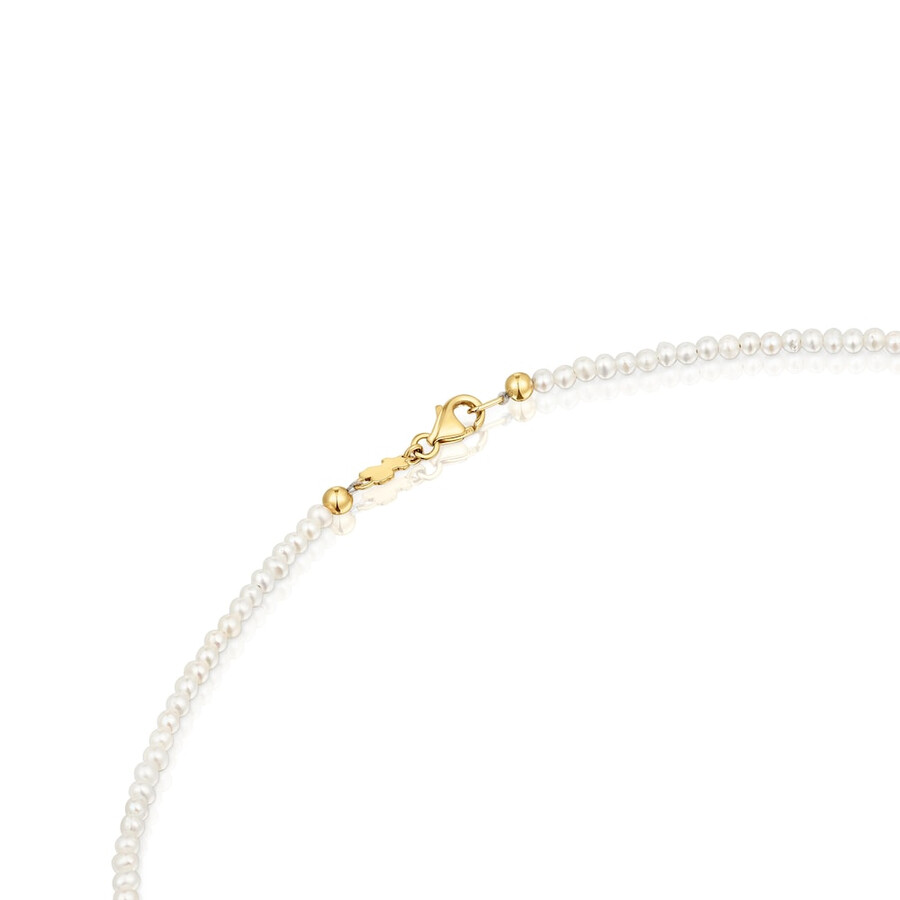 pillole di colore per girocollo in perle coltivate oro e tanzanite